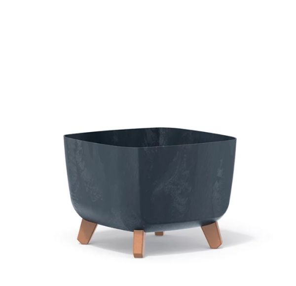 Горщик для квітів Prosperplast Gracia Square Beton Effect 30см на ніжках Антрацит-мармуровий