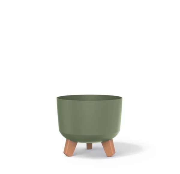 Горщик для квітів круглий GRACIA на ніжках 20 см. Зелений