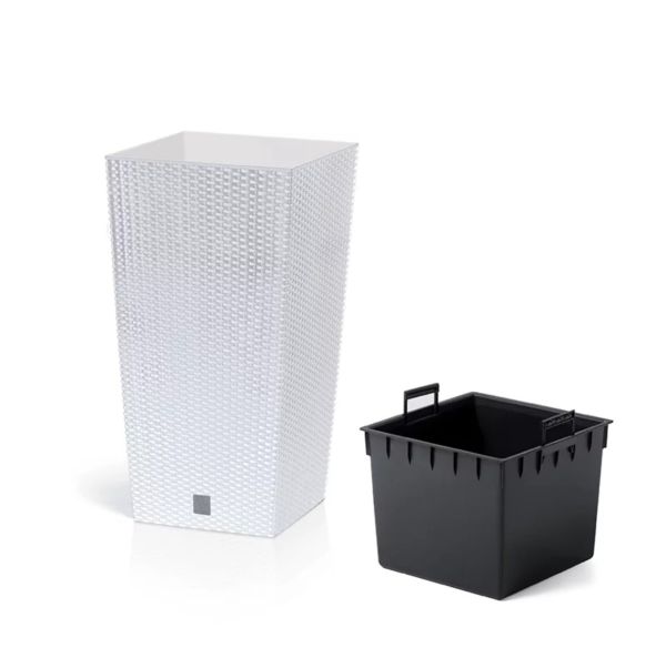 Горщик для квітів RATO Square 24 см, H-45 см Білий
