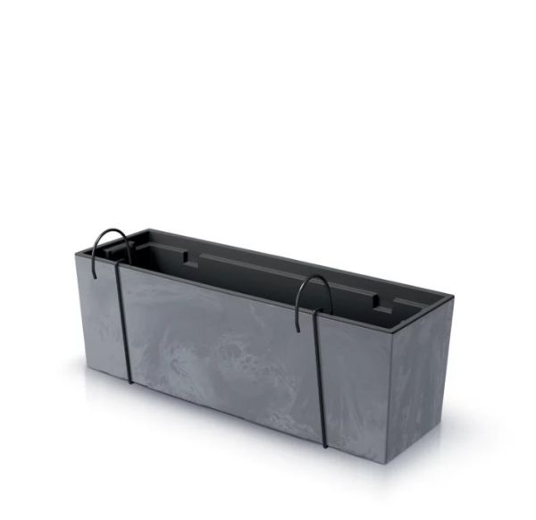 Балконна ящик підвісний Prosperplast Urbi Case Beton Effect W 60см з вкладишем Маренго