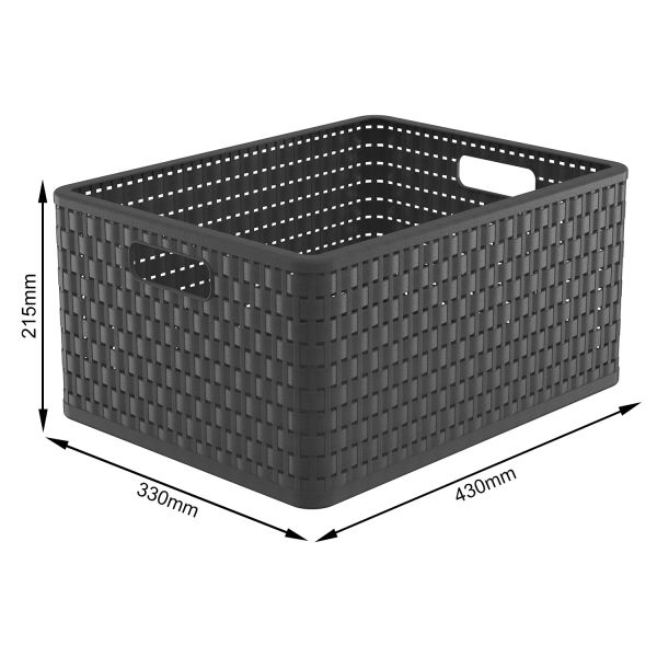 Ящик для хранения Rotho А4 Country 28л Антрацит