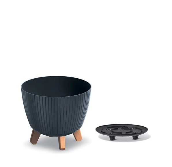 Горщик для квітів Prosperplast Lamia 24 см. на ніжках Антрацит