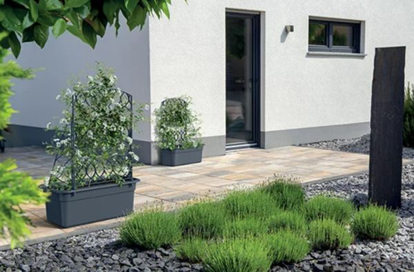 Горшок для цветов с перголой Prosperplast Bloma 60 см. Антрацит