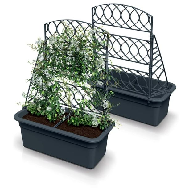 Горшок для цветов с перголой Prosperplast Bloma 60 см. Антрацит
