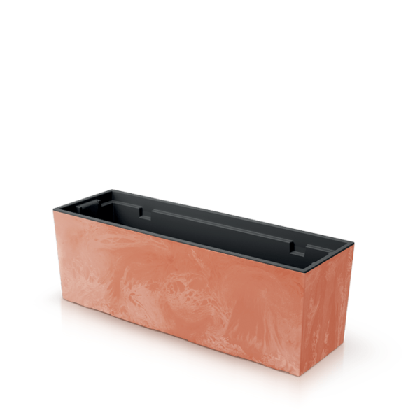 Балконний ящик Urbi Case Beton Effect 80см із вкладишем Терра-мармуровий