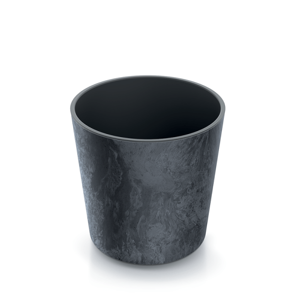 Горщик для квітів Prosperplast Urbi Round Beton Effect 25 см. Антрацит мармуровий