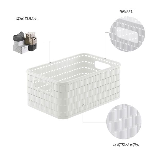 Ящик для зберігання Rotho COUNTRY A6, 4л Білий